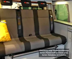 Schlafsitzbank VW T6/5 CityVan V3000 Gr.14 3-sitzig,Polster Classic grau 2-fbg.