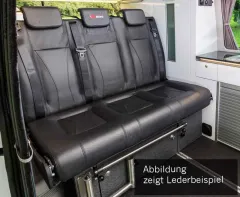Schlafsitzbank VW T6/5 V3100 Gr.10 starr, 3-sitzig, Polster Leder 2fbg.