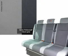Schlafsitzbank VW T6/5 V3100 Gr.14 starr,3-sitzig,Pols.Classic Grau 2fbg. Recht
