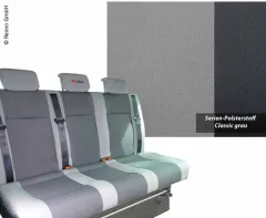 Schlafsitzbank VW T6/5 Weekender Plus V3000 Gr.14 3-sitzig,Classic grau Wärmet.