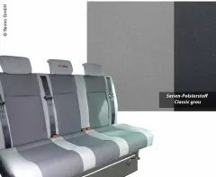 Schlafsitzbank VWT6/5 V3100 Gr.10 starr,3-sitzig,Polst. Classic Grau 2fbg.Wärm
