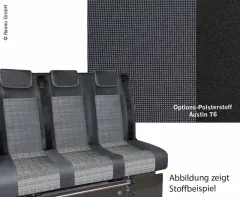 Schlafsitzbank VWT6 V3100 Gr.14 starr,3-sitzig, Polster Austin T6 2fbg.Wärmeta.