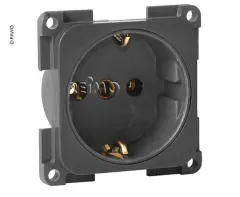 230V Steckdose Schuko. Schiefergrau. SB-verpackt.