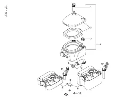 Abwassertank für Dometic Campingtoilette 972/974