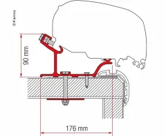 Adapter Markise F65L und F80S für Kit Carthago Malibu 490 cm