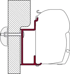 Adapterschiene für Fiamma Markise F45 Eura Mobil/Karmann 350cm