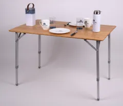 Bambus-Tisch HOLIDAY TRAVEL, Aluminiumgestell, 100x65x42/65cm