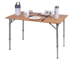 Bambus-Tisch HOLIDAY TRAVEL, Aluminiumgestell, 100x65x42/65cm