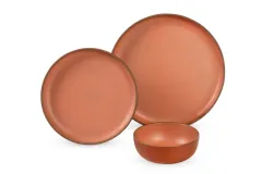CAMP4 MALMÖ Geschirrsets aus rPET für 2 Personen Farbe: Terrakotta
