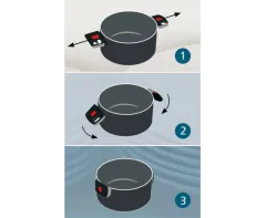 Camping-Kochtopf Excluxive 16cm schwarz ohne Deckel