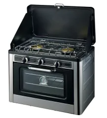 Campingkocher mit Backofen, 30mbar, Piezo und Zündsicherung