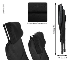 Campingstuhl MALAGA BREEZE PLUS, Camp4, gepolstert, ausziehbares Kopfteil