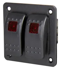 Carbest Alu-Schaltpanel mit zwei Wippschaltern (12/24V)