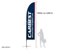 Carbest Squareflag Komplettsystem groß, Höhe 460cm
