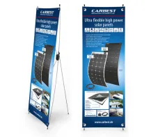 Carbest X-Banner - Motiv: Solarpanel, Englisch, Größe: 60x180cm