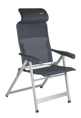 Crespo Campingstuhl AL-237, dunkelgrau, verschiebbare Kopfstütze
