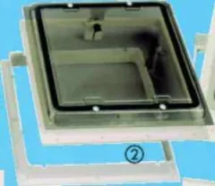 Dachhaube 400x400mm mit Netz und Verdunkelungsrollo Innenrahm.beige