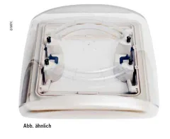 Dachhaube Vision Vent S pro 28x28cm weiß, Rauchglas, Doppelplissee
