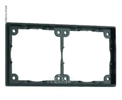 Distanzrahmen 2-fach. Flach, 3mm Aufbauhöhe. Schiefergrau. SB-verpackt