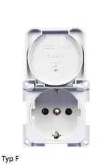 Einbausteckdose 250V weiß f. Schweiz