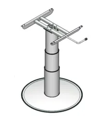 Einsäulen-Hubtisch, Hubhöhe: 320-695mm, graue Teleskophülsen