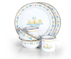Emaille Geschirr-Set CAMPRFIRE 6tlg. f.2 Personen