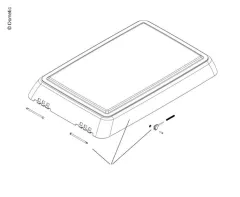 Ersatzglas Midi-Heki Style längs 400x700 mit Anbauteilen