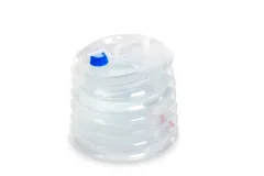 Faltbarer15 Liter Wasserkanister 32x25cm,transparent, Deckel blau+Hahn