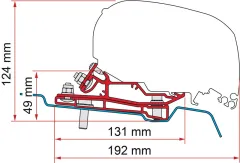 Fiamma Adapter Ford Transit H3 / L4 ab 2014 - 400 cm - UK-Version