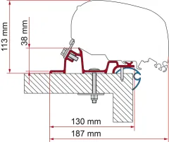 Fiamma Adapter Kit Caravan Standard für Fiamma Markise F80 - 550cm