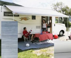 Fiamma Markise F65L (Dachmarkise) 4,9m. Gehäuse Titanium, Tuch Royal Blue