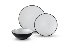 FJORD Premium Melamin Geschirrset in hochwertiger Two-Tone-Optik für 2 Personen