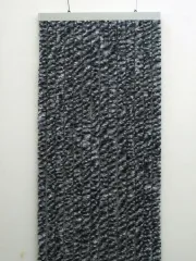 Flauschvorhang 56x205 grau/weiß/schwarz Reisemobile u. Caravan