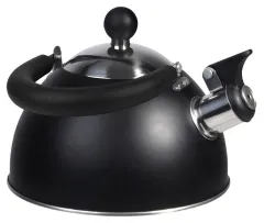 Flötenkessel matt schwarz, Inhalt 1,5 Ltr., Edelstahl 304