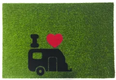 Fussmatte GREEN FLOCK 40x60cm, grün, PP/Gummi, mit Motiv