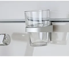 Glashalter Aluminium, silber, für 1 Glas oder Becher