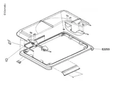 Glasrahmen Heki 1 mit Klappgestänge lichtgrau