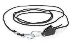 JetRope Schnellspannschnur mit Karabinerhaken, Länge 2m Ø4mm, schwarz