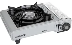 Kartuschen-Gaskocher mit integrierter Piezozündung und Alu-Brenner