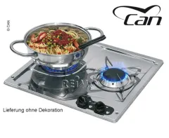 Kocher 2-flammig Edelstahl L38 x B36 x H4+9 cm