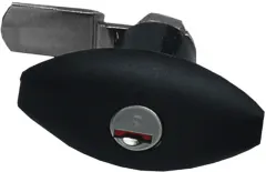 Kofferklappenschloss Ellipse schwarz ohne Zylinder + Schlüssel