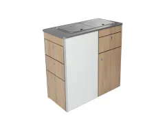 Kü chenblock für Mercedes Sprinter - Platte Schwarz - Apfel / Weiß