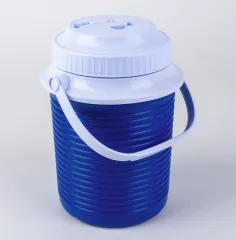 Kühlbehälter 2,3l für Getränke mit Ausgießer, blau/weiß H23,5cm Ø17cm