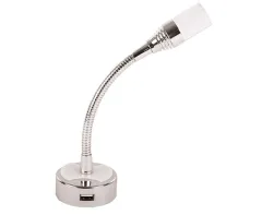 LED Leseleuchte 12V/1W Flexarm mit USB + Wippschalter