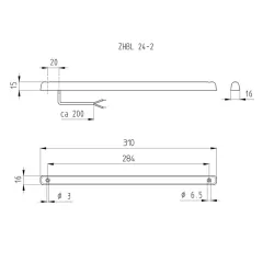 LED-Zusatzbremsleuchte 28 LED, Lichtscheibe rot. L31 x B1,5 cm.