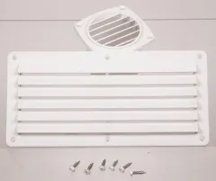 Lüftungsgitter, weiß, 264x127mm, eckig, inkl. Schrauben
