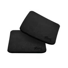 Magnet Untersetzer 2 Stück,eckig, 8,4x8,4cm, Schwarz, Lederoptik