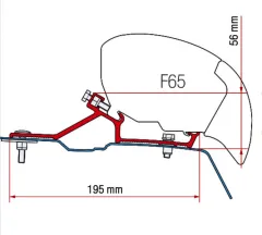 Markisen-Adapter für F 65S Renault Master / Opel Movano ab Bj. 2010 für L2-H2