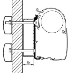 Markisen-Adapter für Omnistor 5200, 8000, 4900 ab 2010 für Eden/ Alegro