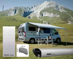 Markisen-Set Omnistor 6300 3,75m, Gehäuse eloxiert, Kappen: schwarz